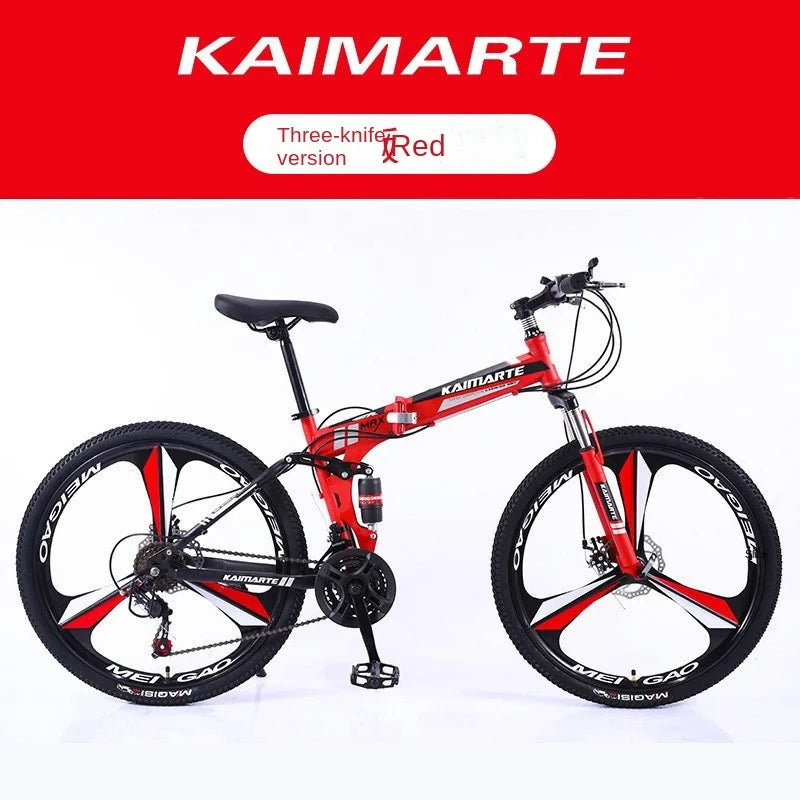 Cross Life Folding Mountain Bike Softail Transmission 26 Inch Adult Student Youth Transmission Cycling Dual Disc Brake Bike 2024