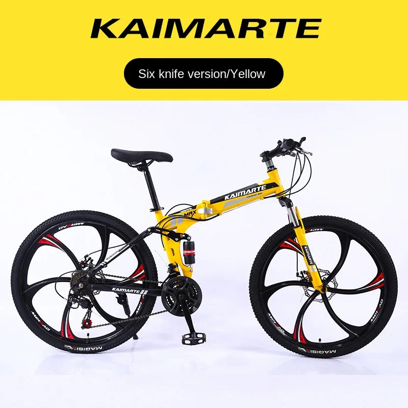 Cross Life Folding Mountain Bike Softail Transmission 26 Inch Adult Student Youth Transmission Cycling Dual Disc Brake Bike 2024