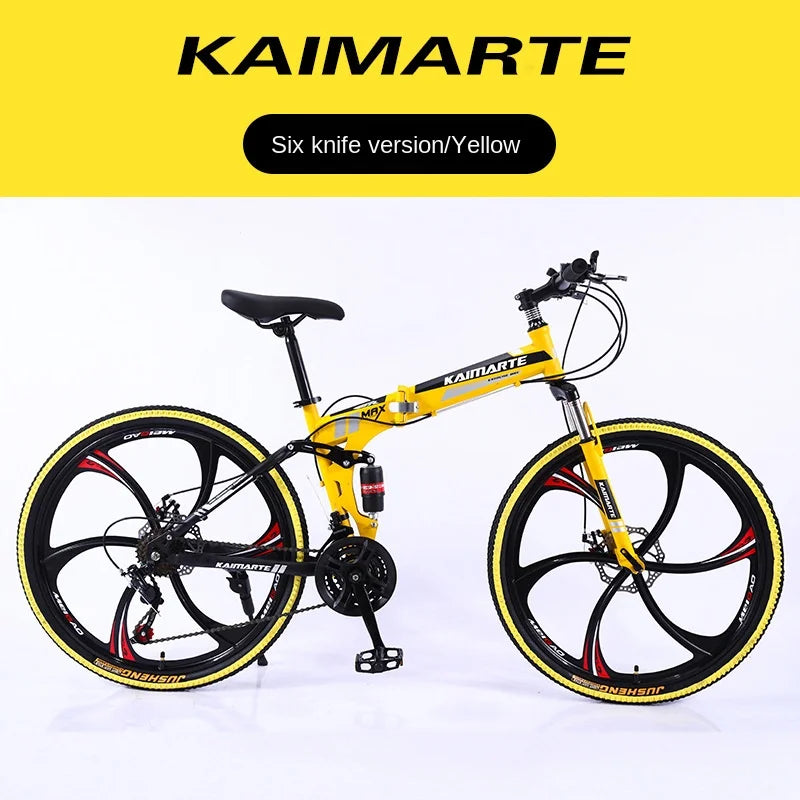 Cross Life Folding Mountain Bike Softail Transmission 26 Inch Adult Student Youth Transmission Cycling Dual Disc Brake Bike 2024