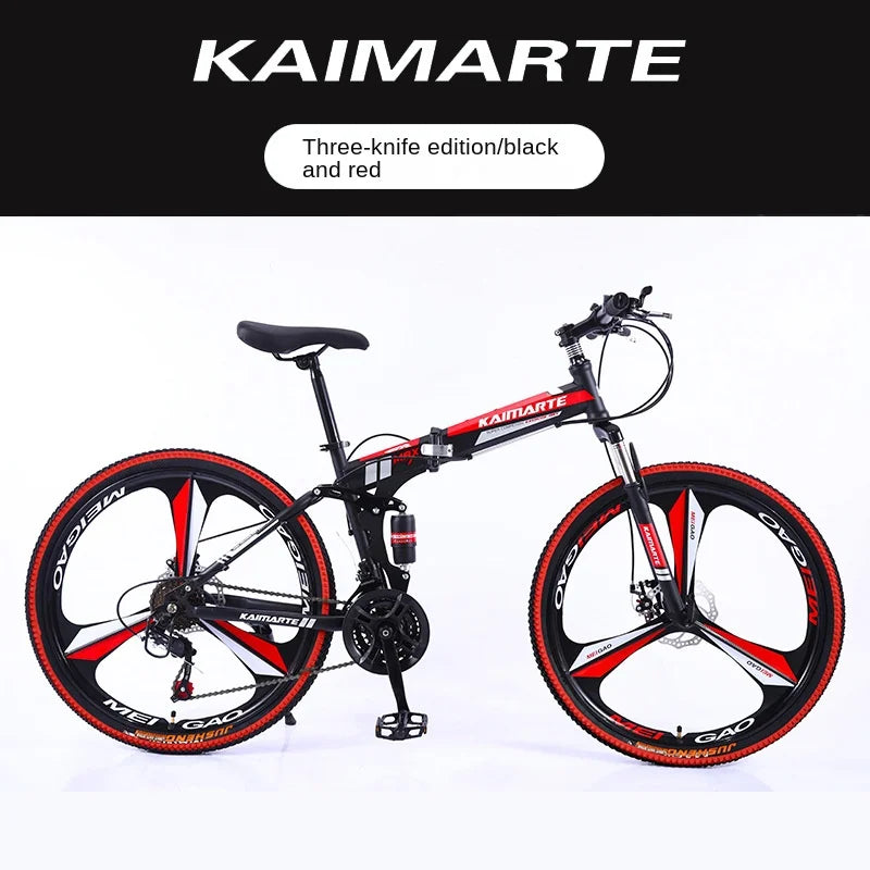 Cross Life Folding Mountain Bike Softail Transmission 26 Inch Adult Student Youth Transmission Cycling Dual Disc Brake Bike 2024