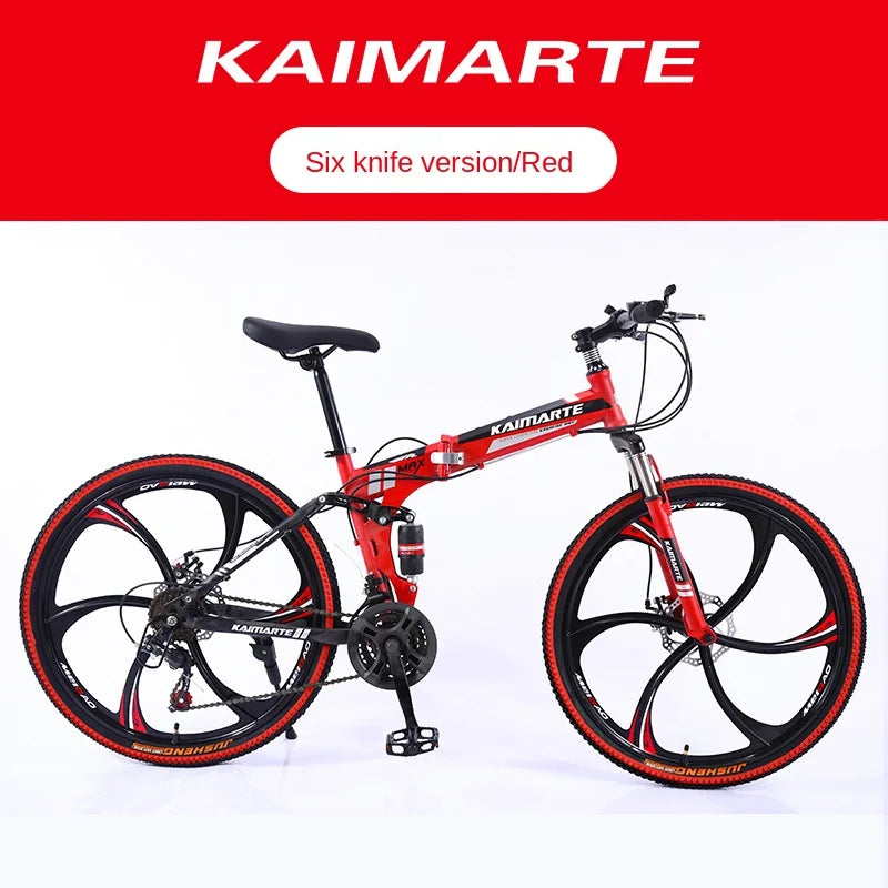 Cross Life Folding Mountain Bike Softail Transmission 26 Inch Adult Student Youth Transmission Cycling Dual Disc Brake Bike 2024