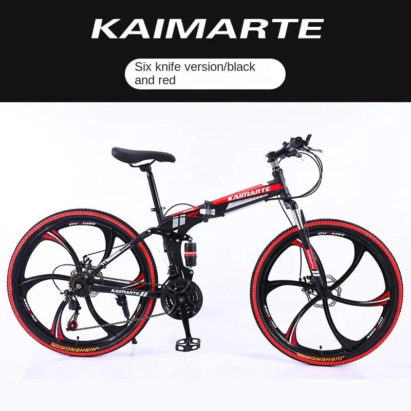 Cross Life Folding Mountain Bike Softail Transmission 26 Inch Adult Student Youth Transmission Cycling Dual Disc Brake Bike 2024
