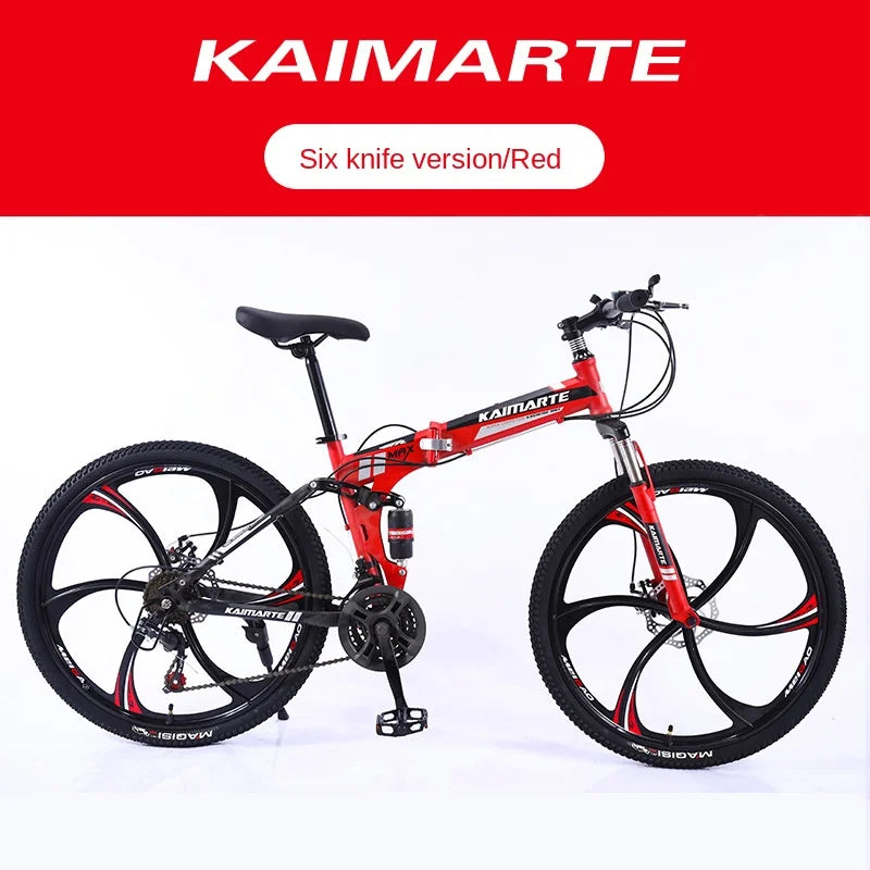 Cross Life Folding Mountain Bike Softail Transmission 26 Inch Adult Student Youth Transmission Cycling Dual Disc Brake Bike 2024