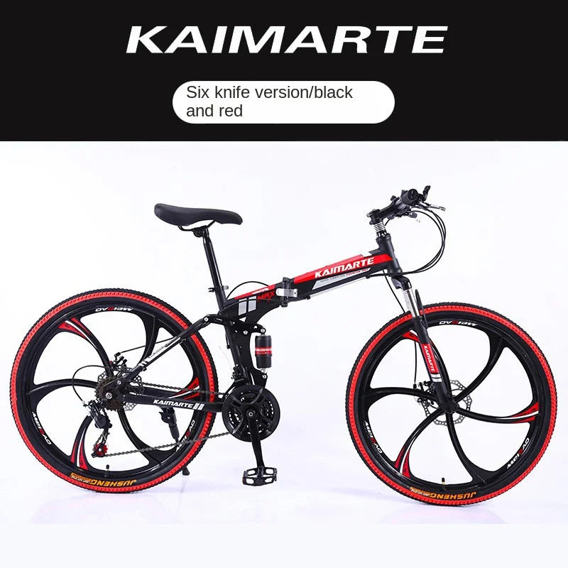 Cross Life Folding Mountain Bike Softail Transmission 26 Inch Adult Student Youth Transmission Cycling Dual Disc Brake Bike 2024