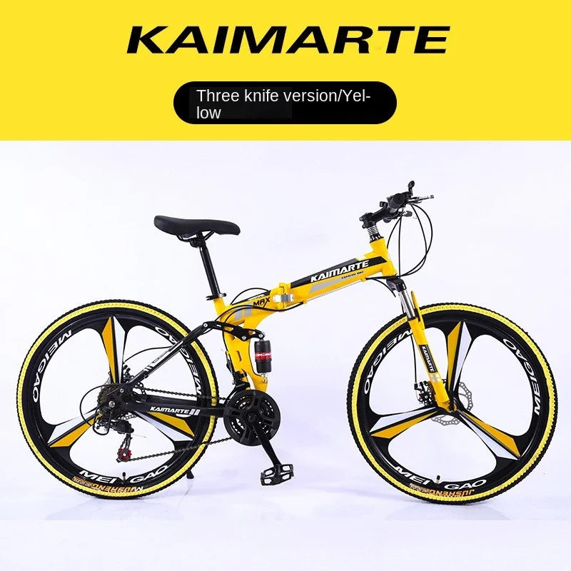 Cross Life Folding Mountain Bike Softail Transmission 26 Inch Adult Student Youth Transmission Cycling Dual Disc Brake Bike 2024