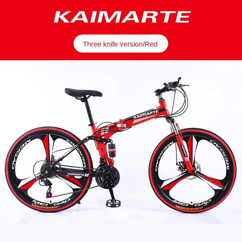 Cross Life Folding Mountain Bike Softail Transmission 26 Inch Adult Student Youth Transmission Cycling Dual Disc Brake Bike 2024