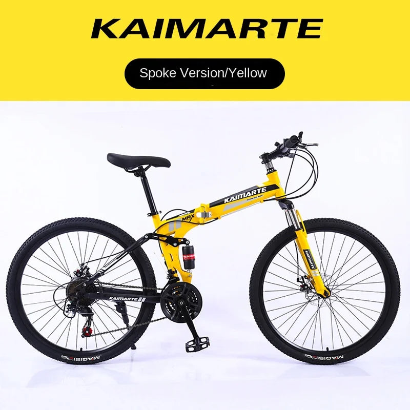 Cross Life Folding Mountain Bike Softail Transmission 26 Inch Adult Student Youth Transmission Cycling Dual Disc Brake Bike 2024