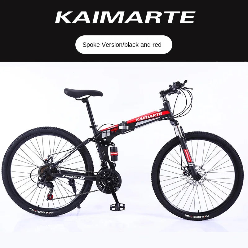 Cross Life Folding Mountain Bike Softail Transmission 26 Inch Adult Student Youth Transmission Cycling Dual Disc Brake Bike 2024
