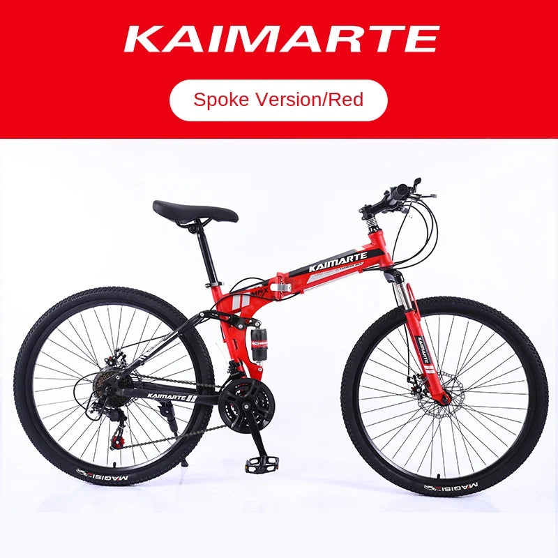 Cross Life Folding Mountain Bike Softail Transmission 26 Inch Adult Student Youth Transmission Cycling Dual Disc Brake Bike 2024