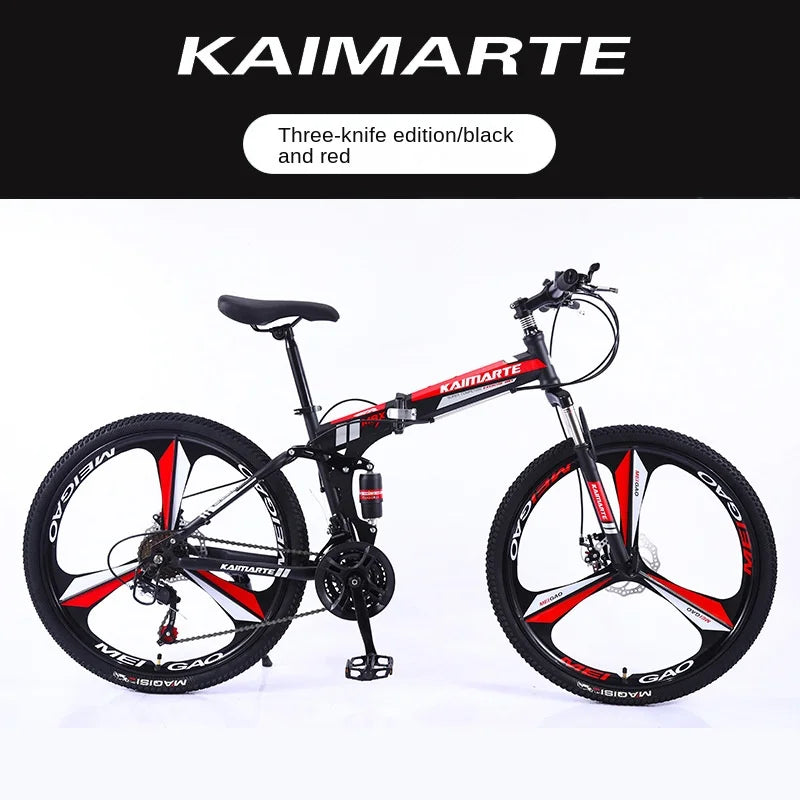 Cross Life Folding Mountain Bike Softail Transmission 26 Inch Adult Student Youth Transmission Cycling Dual Disc Brake Bike 2024