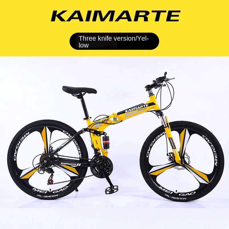 Cross Life Folding Mountain Bike Softail Transmission 26 Inch Adult Student Youth Transmission Cycling Dual Disc Brake Bike 2024