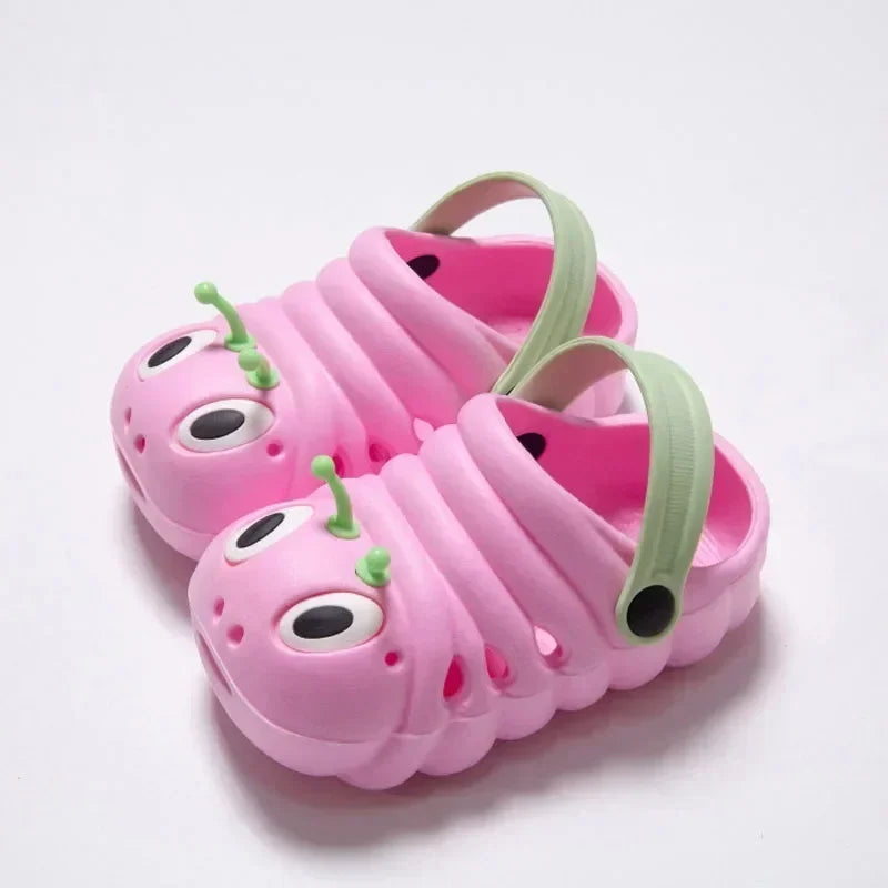 2024 Children Garden Shoes Cute Cartoon Caterpillar Beach Sandals Babies Summer Slippers High Quality Kids Slippers Flip Shoes