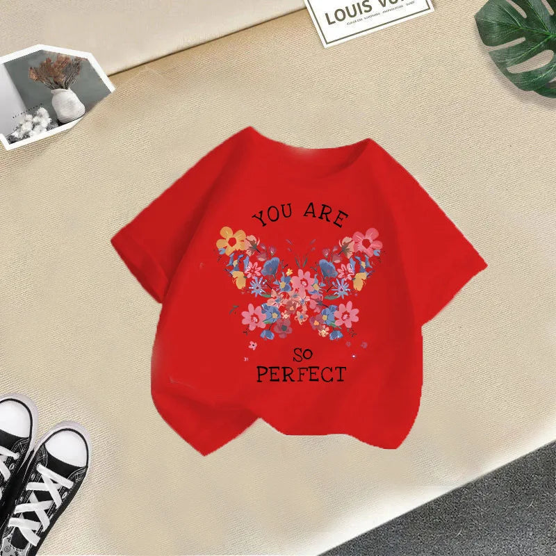 Girls Short Sleeve T-shirt Summer New Children's Top Loose Fashion Short Sleeves Clothes  Kids Clothes
