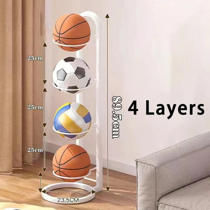 2/3/4/5Layers Basketball Storage Rack Indoor Children Balls Placed Rack Football Volleyball Basketball Holder Balls Metal Stand