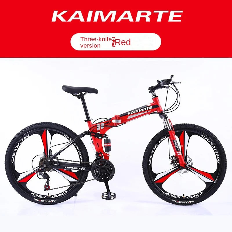 Cross Life Folding Mountain Bike Softail Transmission 26 Inch Adult Student Youth Transmission Cycling Dual Disc Brake Bike 2024