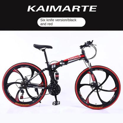 Cross Life Folding Mountain Bike Softail Transmission 26 Inch Adult Student Youth Transmission Cycling Dual Disc Brake Bike 2024