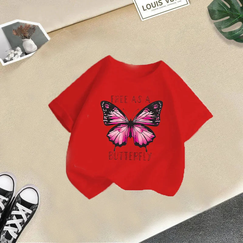 Girls Short Sleeve T-shirt Summer New Children's Top Loose Fashion Short Sleeves Clothes  Kids Clothes
