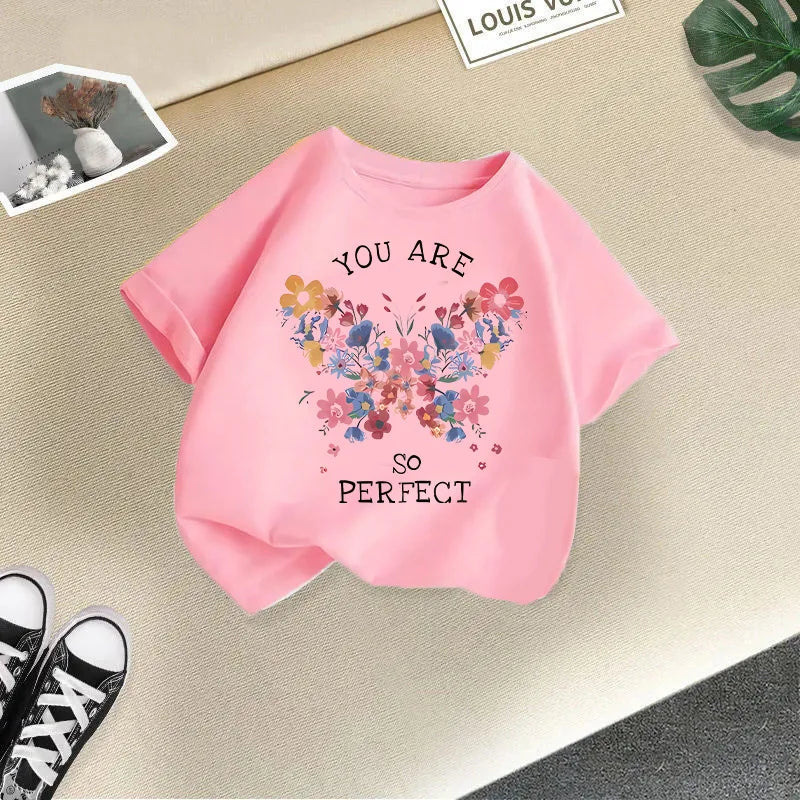 Girls Short Sleeve T-shirt Summer New Children's Top Loose Fashion Short Sleeves Clothes  Kids Clothes