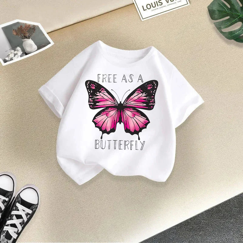 Girls Short Sleeve T-shirt Summer New Children's Top Loose Fashion Short Sleeves Clothes  Kids Clothes